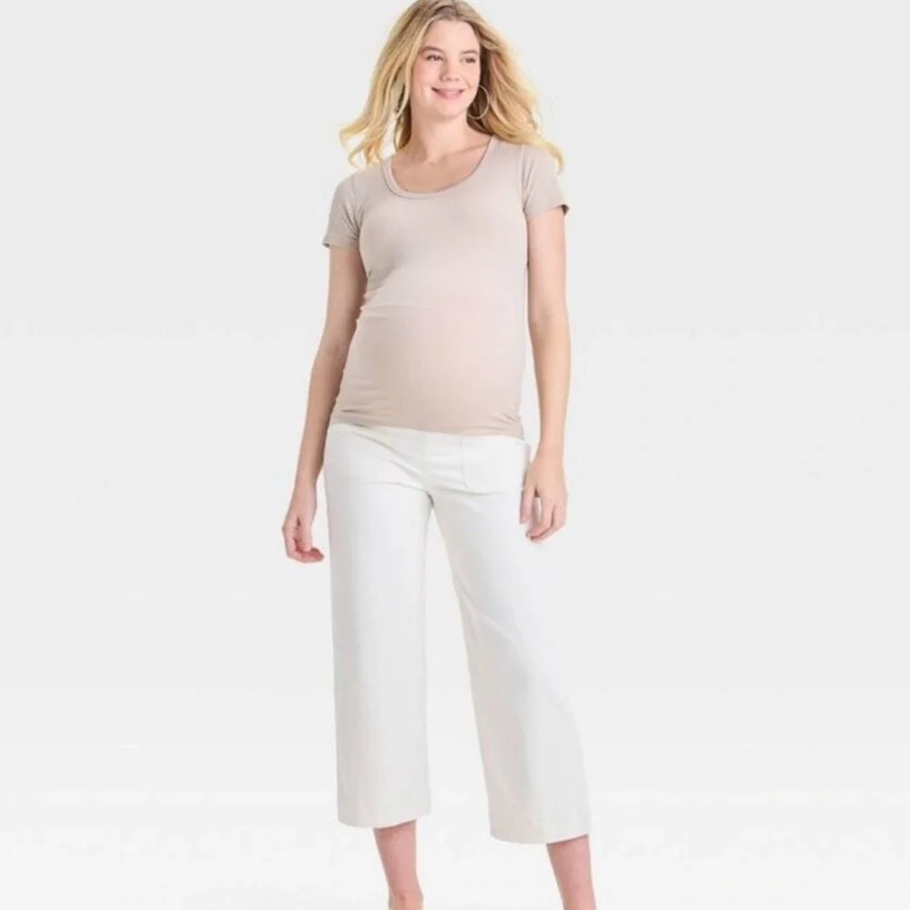 Over Belly High-Rise Wide Leg Maternity Pull-On
Pa Cream - Picture 4 of 6